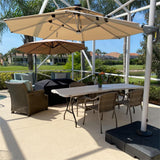 PURPLE LEAF Double Top 11 ft Round Outdoor Patio Umbrella with High Quality Sunbrella Fabric