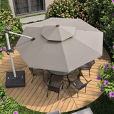 PURPLE LEAF Double Top 11 ft Round Outdoor Patio Umbrella with High Quality Sunbrella Fabric