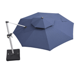 PURPLE LEAF Double Top 11 ft Round Outdoor Patio Umbrella with High Quality Sunbrella Fabric