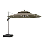 PURPLE LEAF Double Top 11 ft Round Outdoor Patio Umbrella with High Quality Sunbrella Fabric