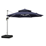 PURPLE LEAF Double Top 11 ft Round Outdoor Patio Umbrella with High Quality Sunbrella Fabric