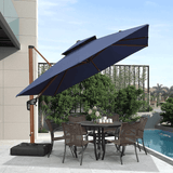 PURPLE LEAF Double Top 11 ft Round Outdoor Patio Umbrella with High Quality Sunbrella Fabric