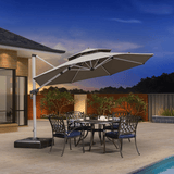 PURPLE LEAF Double Top 11 ft Round Outdoor Patio Umbrella with High Quality Sunbrella Fabric
