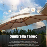 PURPLE LEAF Double Top 11 ft Round Outdoor Patio Umbrella with High Quality Sunbrella Fabric