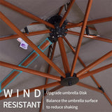 PURPLE LEAF Double Top 11 ft Round Outdoor Patio Umbrella with High Quality Sunbrella Fabric