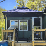 PURPLE LEAF Double Top 9 / 10 / 11 / 12 ft Square Aluminum Sun Umbrellas in Wood Color