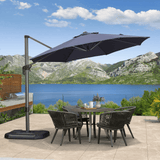 PURPLE LEAF Durable Patio Outdoor Umbrella Aluminum Round Cantilever Sun Yard Umbrellas For Pool, Deck
