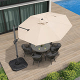 PURPLE LEAF Durable Patio Outdoor Umbrella Aluminum Round Cantilever Sun Yard Umbrellas For Pool, Deck