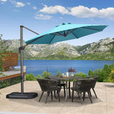 PURPLE LEAF Durable Patio Outdoor Umbrella Aluminum Round Cantilever Sun Yard Umbrellas For Pool, Deck