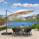 PURPLE LEAF Durable Patio Outdoor Umbrella Aluminum Round Cantilever Sun Yard Umbrellas For Pool, Deck