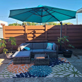 PURPLE LEAF Durable Patio Outdoor Umbrella Aluminum Round Cantilever Sun Yard Umbrellas For Pool, Deck