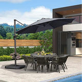 PURPLE LEAF Durable Patio Outdoor Umbrella Aluminum Round Cantilever Sun Yard Umbrellas For Pool, Deck