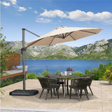 PURPLE LEAF Durable Patio Outdoor Umbrella Aluminum Round Cantilever Sun Yard Umbrellas For Pool, Deck