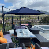 PURPLE LEAF Durable Patio Outdoor Umbrella Aluminum Round Cantilever Sun Yard Umbrellas For Pool, Deck