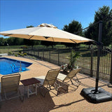 PURPLE LEAF Durable Patio Outdoor Umbrella Aluminum Round Cantilever Sun Yard Umbrellas For Pool, Deck