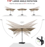 PURPLE LEAF Best Value Cantilever Patio Umbrella with Left-Right Tilt and 360° Swivel Outdoor Umbrellas