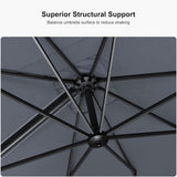 PURPLE LEAF Best Value Cantilever Patio Umbrella with Left-Right Tilt and 360° Swivel Outdoor Umbrellas