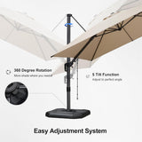 PURPLE LEAF Best Value Cantilever Patio Umbrella with Left-Right Tilt and 360° Swivel Outdoor Umbrellas