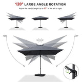 PURPLE LEAF Best Value Cantilever Patio Umbrella with Left-Right Tilt and 360° Swivel Outdoor Umbrellas