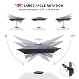 PURPLE LEAF Best Value Cantilever Patio Umbrella with Left-Right Tilt and 360° Swivel Outdoor Umbrellas