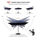 PURPLE LEAF Best Value Cantilever Patio Umbrella with Left-Right Tilt and 360° Swivel Outdoor Umbrellas