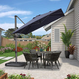 PURPLE LEAF Patio Outdoor Large Umbrella Square and Rectangular Cantilever Yard Sun Umbrellas