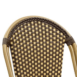 PURPLE LEAF French Counter Height Bar Height Stool Set of 2, Patio Bar Chairs with Back Rattan, French Bistro Set