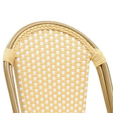 PURPLE LEAF French Counter Height Bar Height Stool Set of 2, Patio Bar Chairs with Back Rattan, French Bistro Set