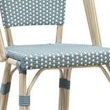 PURPLE LEAF French Counter Height Bar Height Stool Set of 2, Patio Bar Chairs with Back Rattan, French Bistro Set