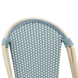 PURPLE LEAF French Counter Height Bar Height Stool Set of 2, Patio Bar Chairs with Back Rattan, French Bistro Set