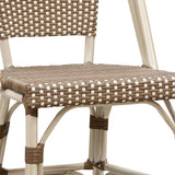 PURPLE LEAF French Counter Height Bar Height Stool Set of 2, Patio Bar Chairs with Back Rattan, French Bistro Set