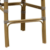 PURPLE LEAF French Counter Height Bar Height Stool Set of 2, Patio Bar Chairs with Back Rattan, French Bistro Set