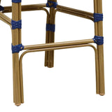 PURPLE LEAF French Counter Height Bar Height Stool Set of 2, Patio Bar Chairs with Back Rattan, French Bistro Set