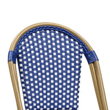 PURPLE LEAF French Counter Height Bar Height Stool Set of 2, Patio Bar Chairs with Back Rattan, French Bistro Set