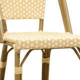 PURPLE LEAF French Counter Height Bar Height Stool Set of 2, Patio Bar Chairs with Back Rattan, French Bistro Set