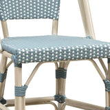 PURPLE LEAF French Counter Height Bar Height Stool Set of 2, Patio Bar Chairs with Back Rattan, French Bistro Set