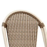 PURPLE LEAF French Counter Height Bar Height Stool Set of 2, Patio Bar Chairs with Back Rattan, French Bistro Set