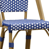PURPLE LEAF French Counter Height Bar Height Stool Set of 2, Patio Bar Chairs with Back Rattan, French Bistro Set