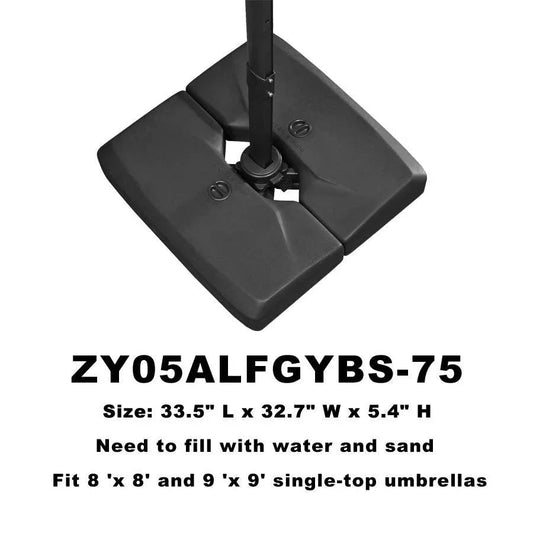 PURPLE LEAF OPEN BOX Grey Patio Cantilever Umbrella Base ZY05ALFGYBS-75