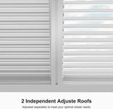 PURPLE LEAF Athena Louvered Pergola White Outdoor Aluminum Pergola with Strip Lights Adjustable Gazebo for Patio Deck Garden