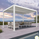 PURPLE LEAF Athena Louvered Pergola Outdoor Aluminum Pergola with Adjustable Roof for Deck Backyard Garden Hardtop Gazebo