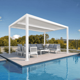 PURPLE LEAF Athena Louvered Pergola Outdoor Aluminum Pergola with Adjustable Roof for Deck Backyard Garden Hardtop Gazebo
