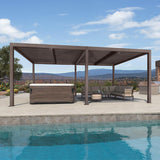 PURPLE LEAF Athena Louvered Pergola Outdoor Aluminum Pergola with Adjustable Roof for Deck Backyard Garden Hardtop Gazebo