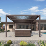 PURPLE LEAF Athena Louvered Pergola Outdoor Aluminum Pergola with Adjustable Roof for Deck Backyard Garden Hardtop Gazebo