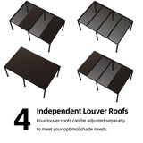 PURPLE LEAF Athena Louvered Pergola Outdoor Aluminum Pergola with Adjustable Roof for Deck Backyard Garden Hardtop Gazebo