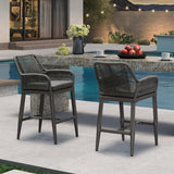 PURPLE LEAF Modern Bar Stools Aluminum Bar Stool with Cushion for Indoor and Outdoor, Kitchen Island