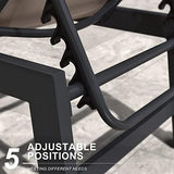 PURPLE LEAF Outdoor Aluminum Chaise Lounge with Wheels and Side Table for Outdoor Backyard Poolside
