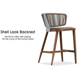 PURPLE LEAF Outdoor Bar Stools, All Weather Rattan and Aluminum Patio Bar Stool with Cushion for Indoor and Outdoor.