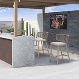 PURPLE LEAF Outdoor Bar Stools, All Weather Rattan and Aluminum Patio Bar Stool with Cushion for Indoor and Outdoor.