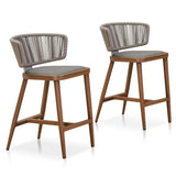 PURPLE LEAF Outdoor Bar Stools, All Weather Rattan and Aluminum Patio Bar Stool with Cushion for Indoor and Outdoor.